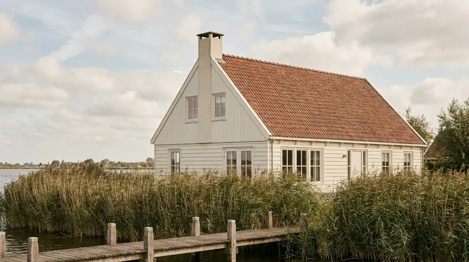 Straatbeeld of geschilderde woning