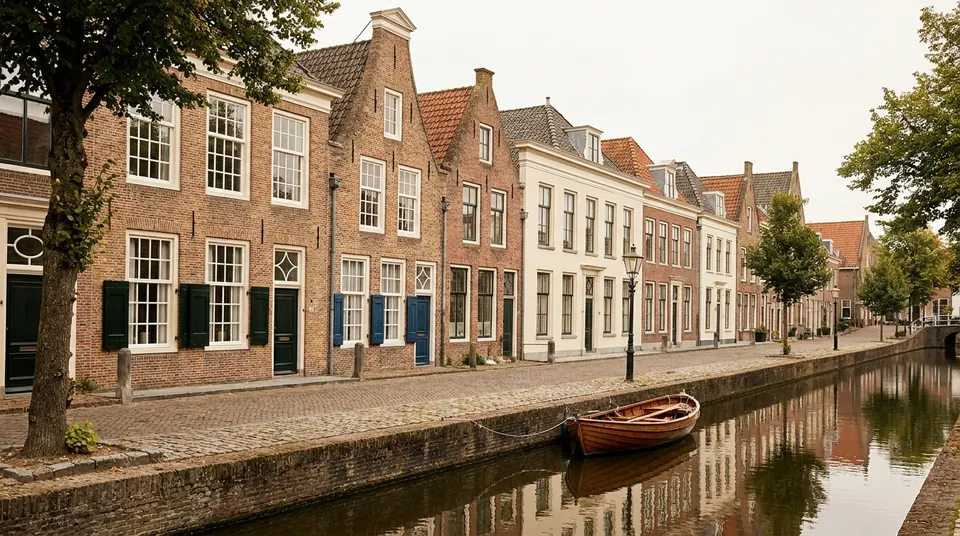 Straatbeeld of geschilderde woning