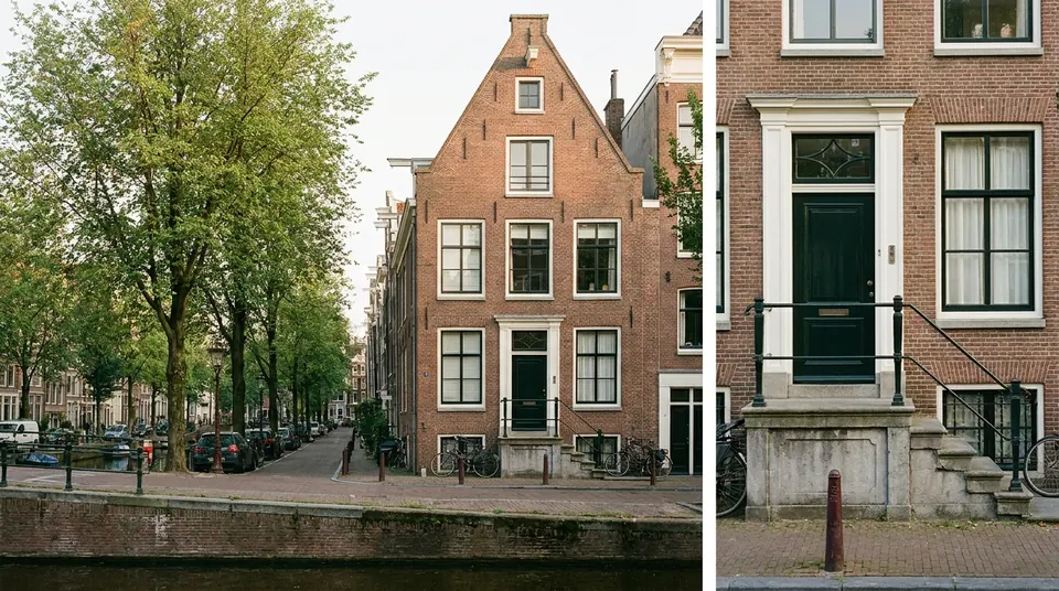 Straatbeeld of geschilderde woning
